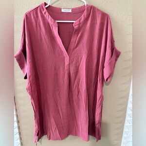 Boutique linen feel blouse (rayon and polyester) Size 2X